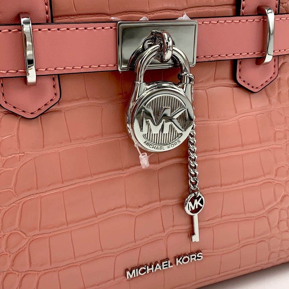 MICHAEL KORS
Hamilton Small Crocodile Embossed Faux 
Satchel
Color:PRIMROSE - Picture 8 of 15